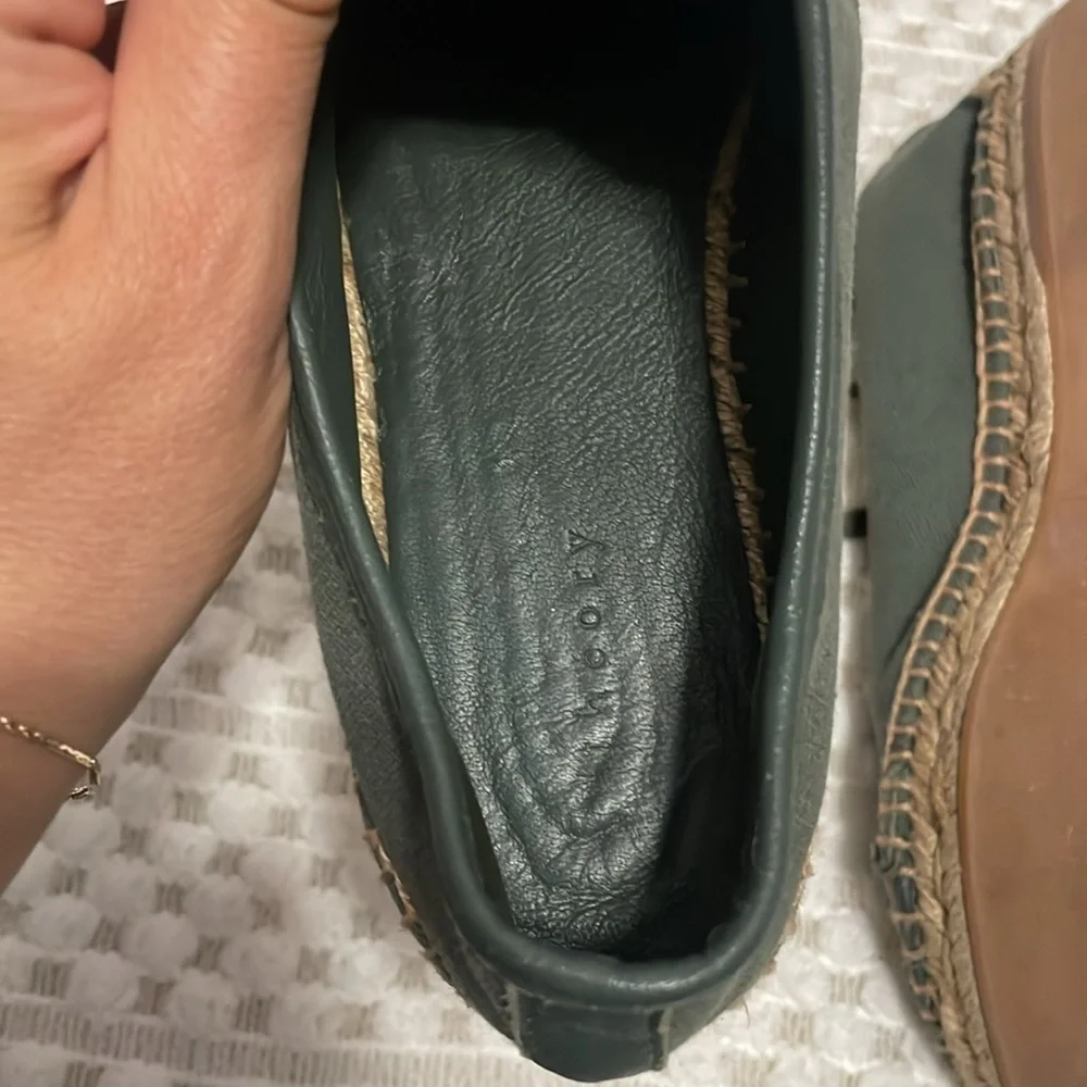 Theory Canvas and Leather Espadrilles
